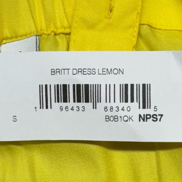 The Drop Britt Dress Lemon NWT Womens Small Tiered Maxi Dress Pockets Adjustable - Picture 15 of 15